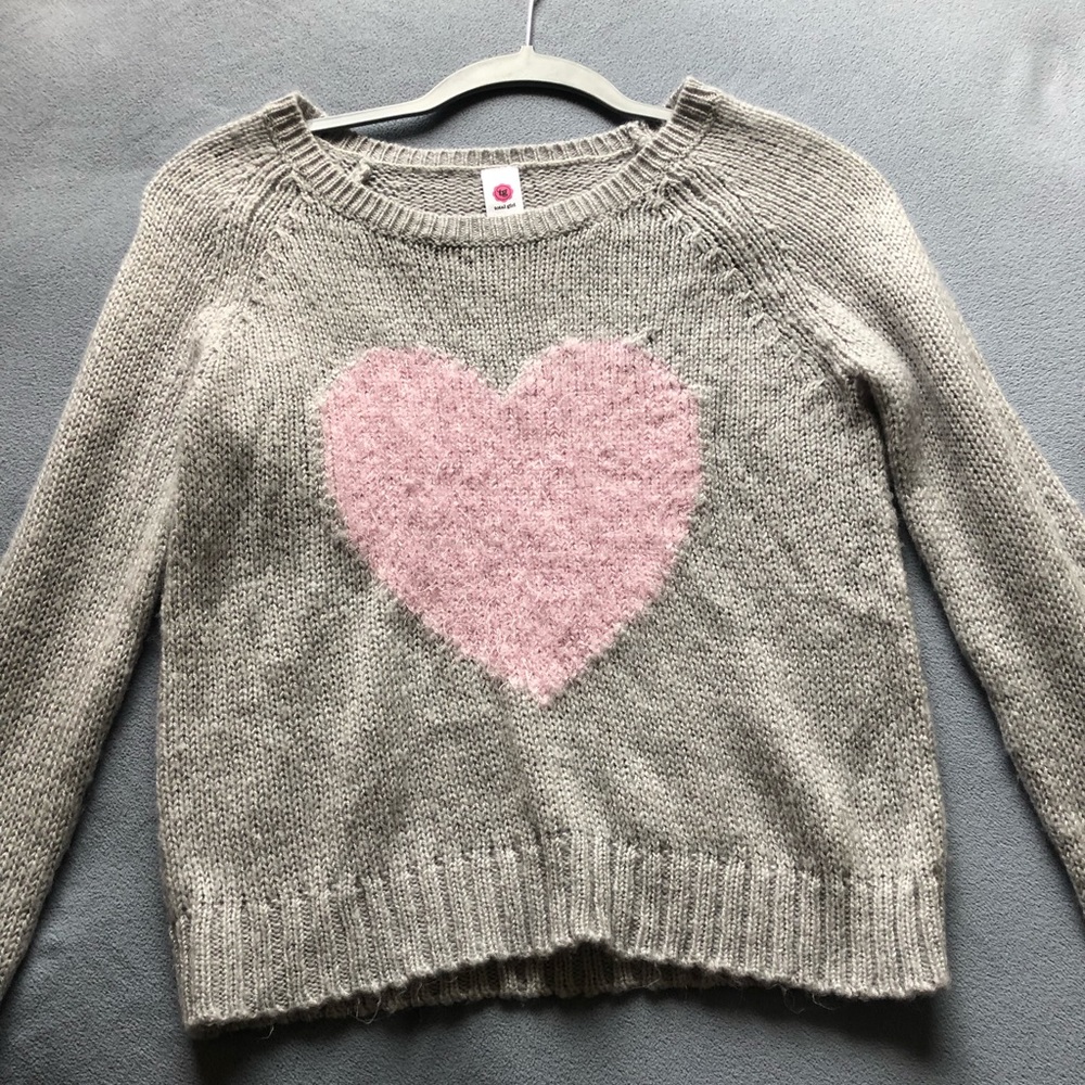Grey and pink knitted sweater